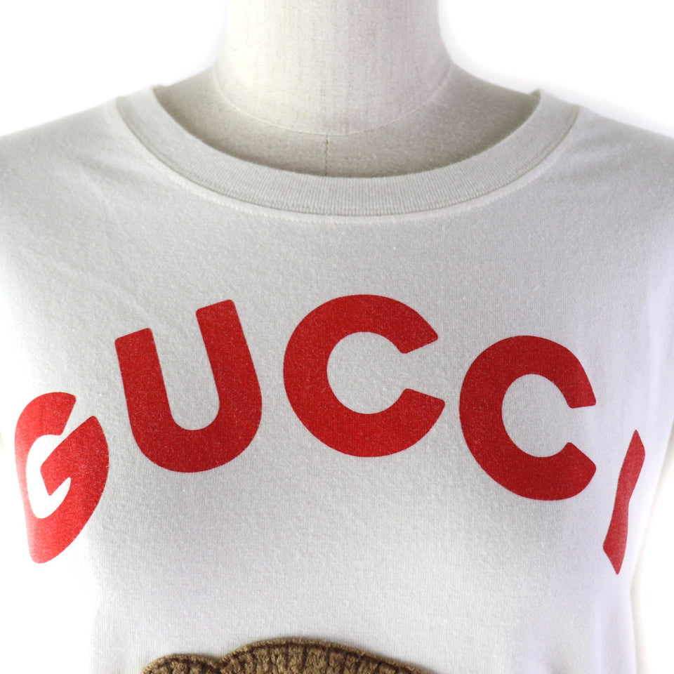 Gucci Short sleeve T-shirt 717422 XJFNE Main: 100% cotton, part: 51% acrylic, part: 49% wool white Women XS