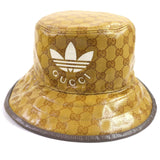 Gucci hat 696484 Outer: 67% nylon, Outer: 33% cotton, Lining: 65% cotton, Lining: 35% linen, Part: leather, Inner: 55% cotton, 45% rayon Brown type mens