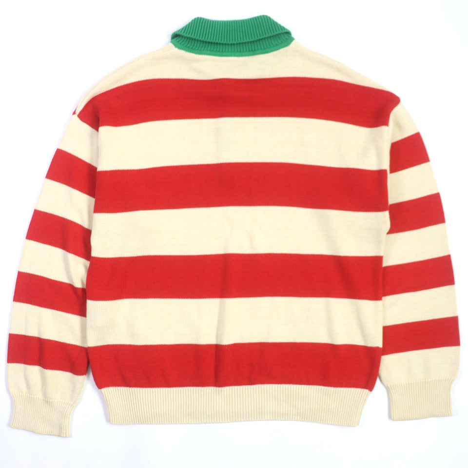 Gucci Long sleeve polo shirt 571546 Outer material: 100% cotton, embroidery: 100% polyester Cream Red Green mens XL