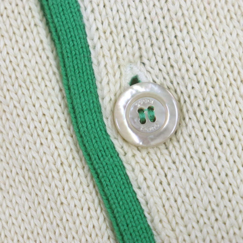 Gucci Long sleeve polo shirt 571546 Outer material: 100% cotton, embroidery: 100% polyester Cream Red Green mens XL