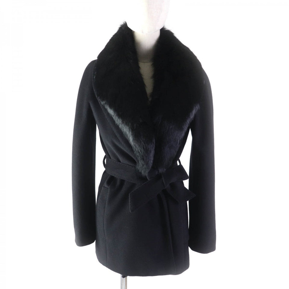 Burberry LONDON coat Outer: 65% Angora, Outer: 35% Wool, Lining: Cupra, Lining: Polyester black Women 38