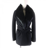 Burberry LONDON coat Outer: 65% Angora, Outer: 35% Wool, Lining: Cupra, Lining: Polyester black Women 38
