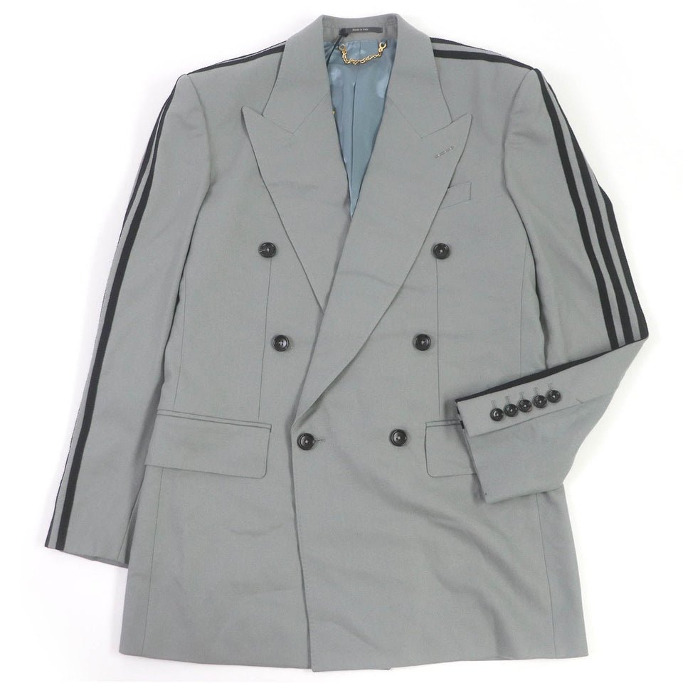 Gucci tailored jacket 720173 Outer: 100% wool, Lining: 100% rayon, Part: 59% cotton, Part: 41% rayon gray mens 48