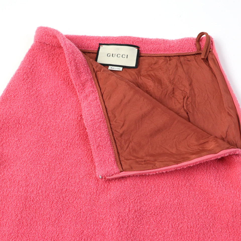 Gucci Mini skirt 631492 Main: 92% wool, Main: 8% nylon, Lining: 100% rayon pink Women 36