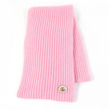 Gucci Scarf 773426 Main: 85% wool, Main: 15% cashmere, Part: leather pink scarf Patched knit Women