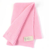 Gucci Scarf 773426 Main: 85% wool, Main: 15% cashmere, Part: leather pink scarf Patched knit Women