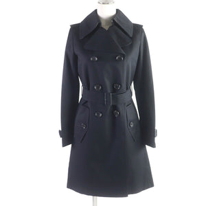 Burberry LONDON trench coat FR038-630 Outer: 100% cotton, Part: Leather, Lining: 100% cotton, Part: Cupra, Liner Main: 100% wool, Part: Cupra black Women 34