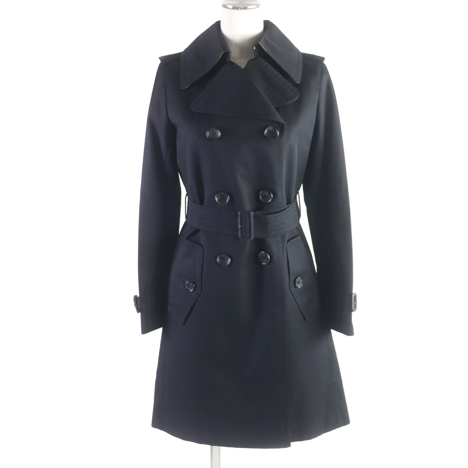 Burberry LONDON trench coat FR038-630 Outer: 100% cotton, Part: Leather, Lining: 100% cotton, Part: Cupra, Liner Main: 100% wool, Part: Cupra black Women 34