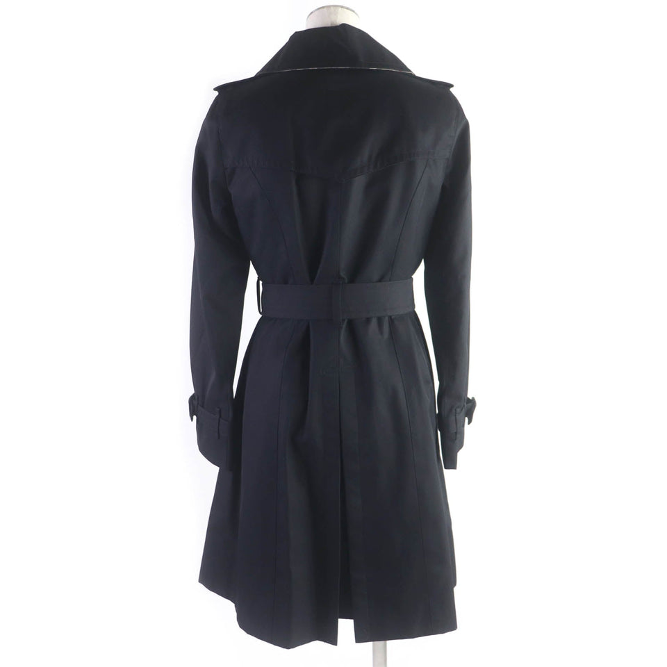 Burberry LONDON trench coat FR038-630 Outer: 100% cotton, Part: Leather, Lining: 100% cotton, Part: Cupra, Liner Main: 100% wool, Part: Cupra black Women 34