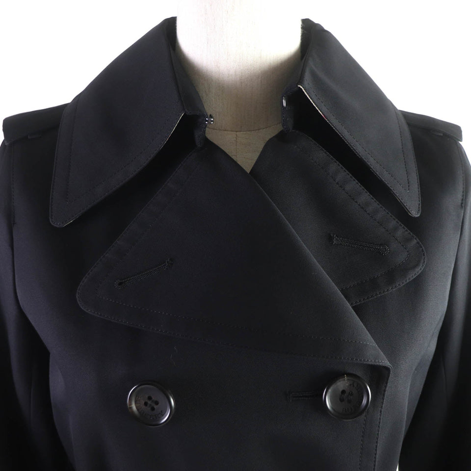 Burberry LONDON trench coat FR038-630 Outer: 100% cotton, Part: Leather, Lining: 100% cotton, Part: Cupra, Liner Main: 100% wool, Part: Cupra black Women 34