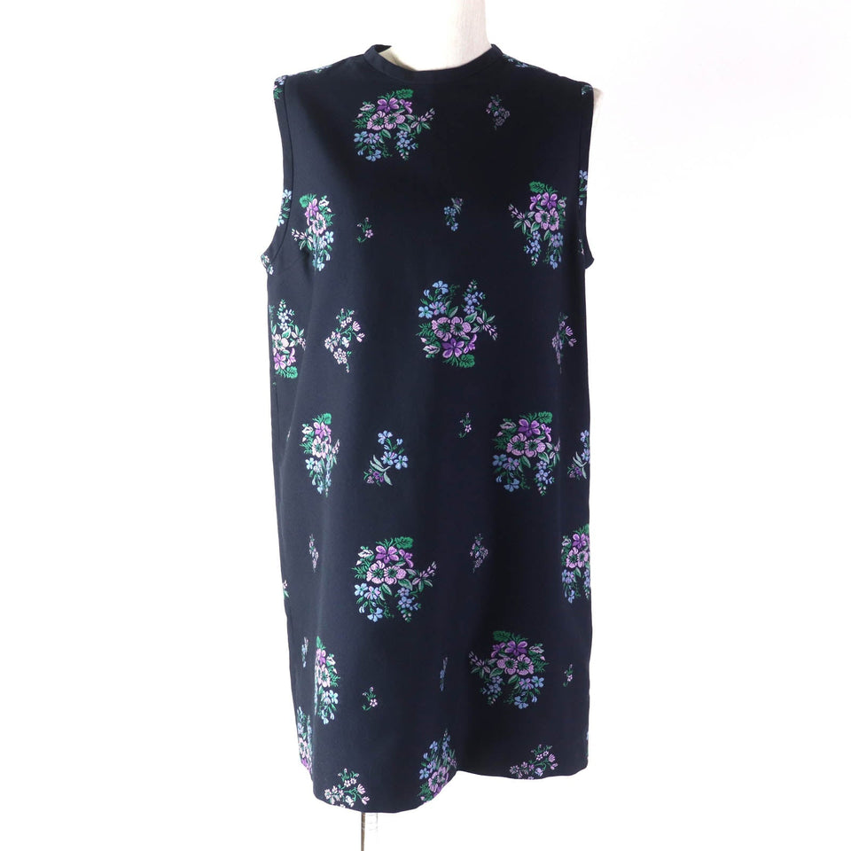 Gucci one piece 523247 Outer: 60% cotton, Outer: 40% wool, Part: 100% polyester, Lining: , Lining: 71% acetate 29% silk Dark navy Women 40