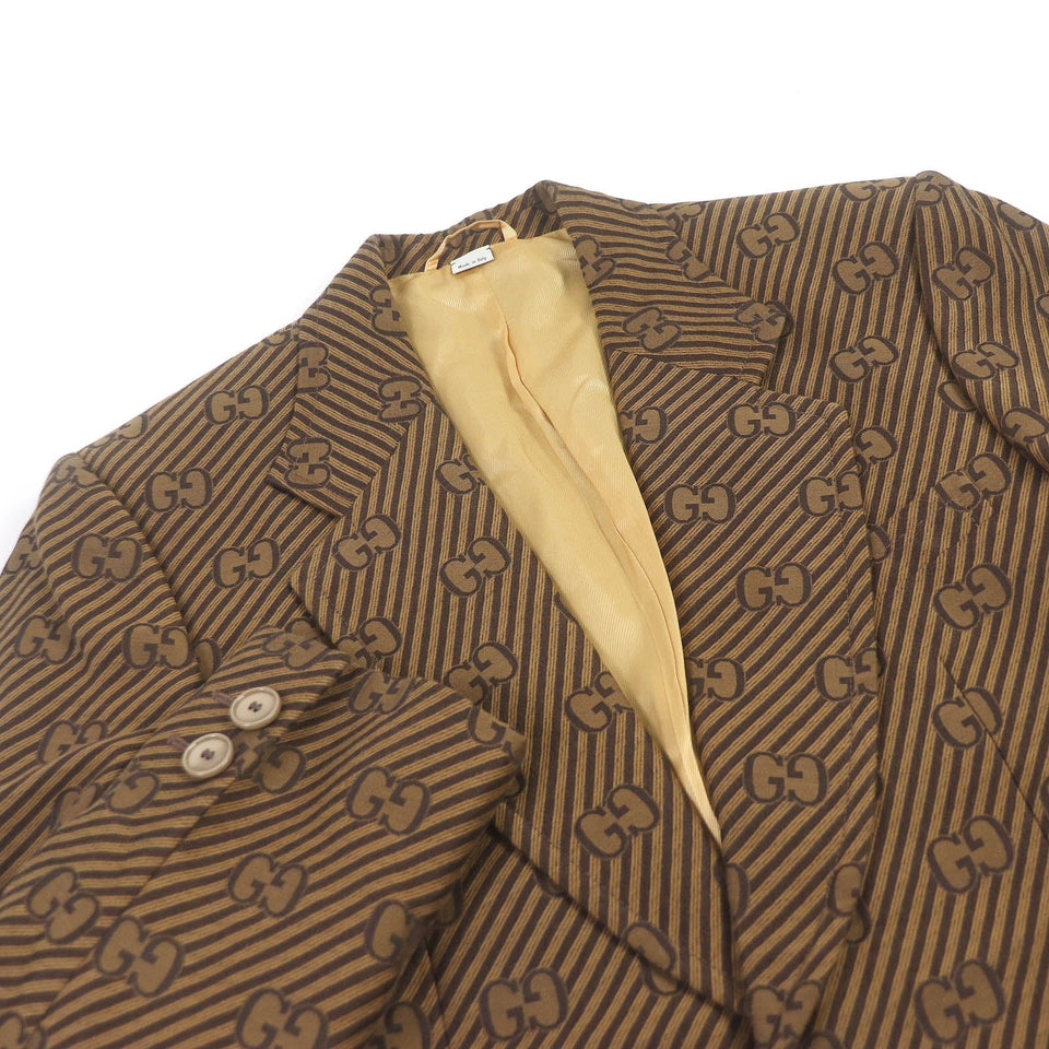 Gucci tailored jacket 618666 Outer: 68% cotton, Outer: 32% silk, Lining: 100% rayon, Sleeve lining: 100% cupra Brown mens 50