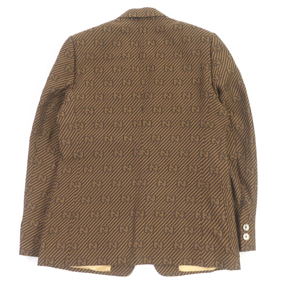 Gucci tailored jacket 618666 Outer: 68% cotton, Outer: 32% silk, Lining: 100% rayon, Sleeve lining: 100% cupra Brown mens 50