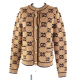Gucci cardigan 713300 Main: 100% wool Brown type GG wool boucl jacquard cardigan Women S