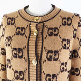 Gucci cardigan 713300 Main: 100% wool Brown type GG wool boucl jacquard cardigan Women S