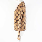 Gucci cardigan 713300 Main: 100% wool Brown type GG wool boucl jacquard cardigan Women S
