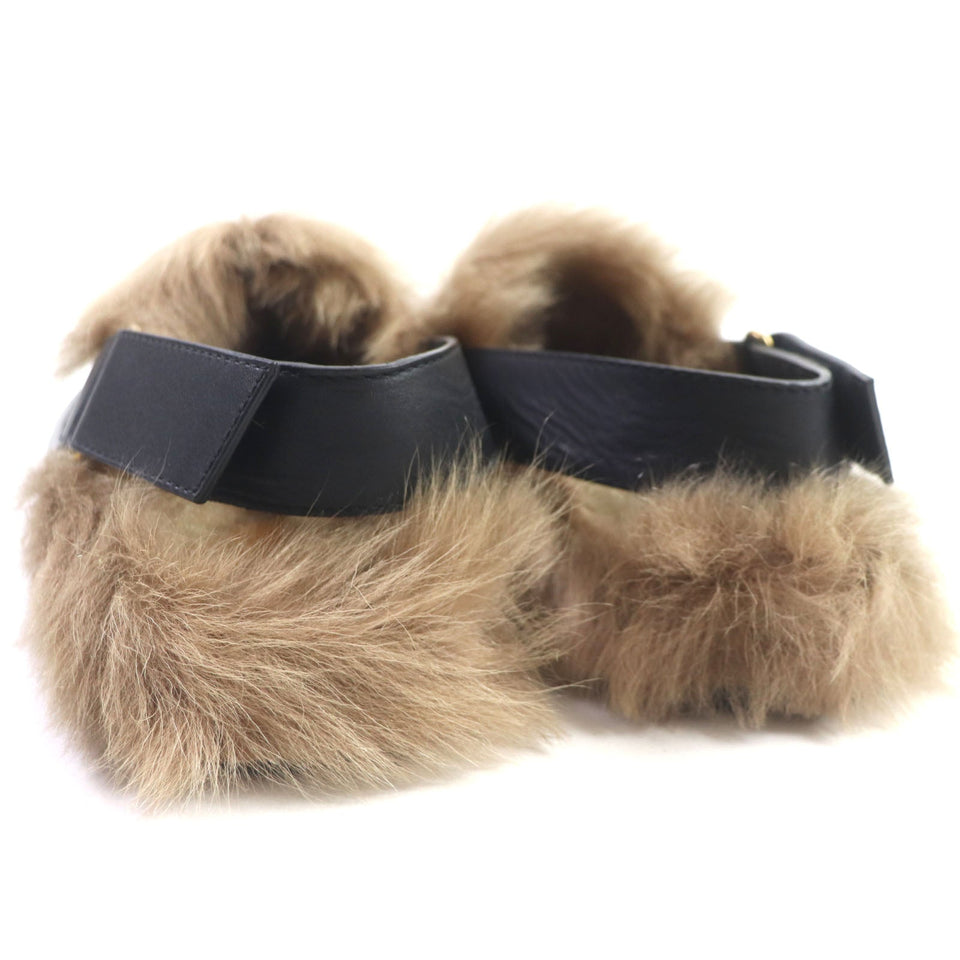 Gucci Sandals 473493 Main: Leather, Fur black Horsebit mens Size unknown