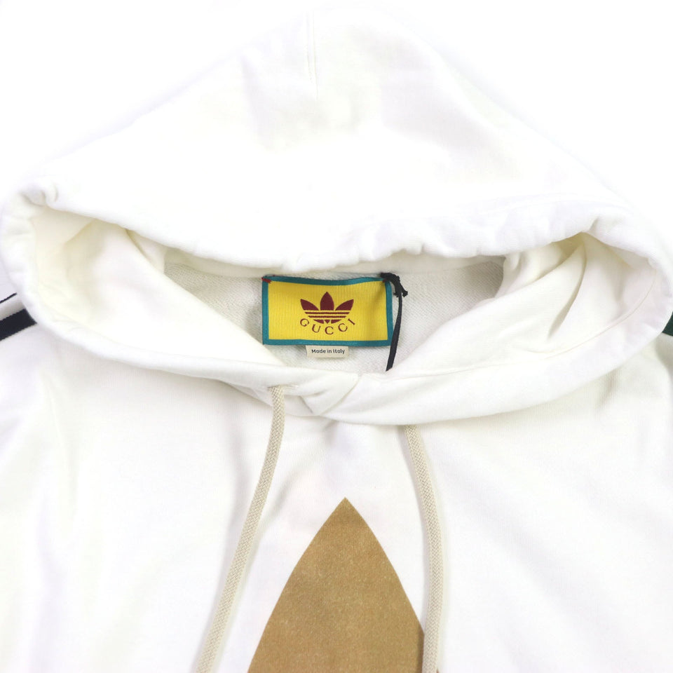 Gucci Hoodie 722967 Main: 100% cotton, Trimming: 97% cotton, 3% polyurethane Partial use 1: 58% cotton, 42% rayon Partial use 2: 65% rayon, 35% cotton white mens S
