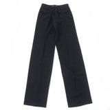 Gucci Pants Main: 95% wool, Main: 5% polyurethane, Lining: 100% rayon, Part: leather black Women 38