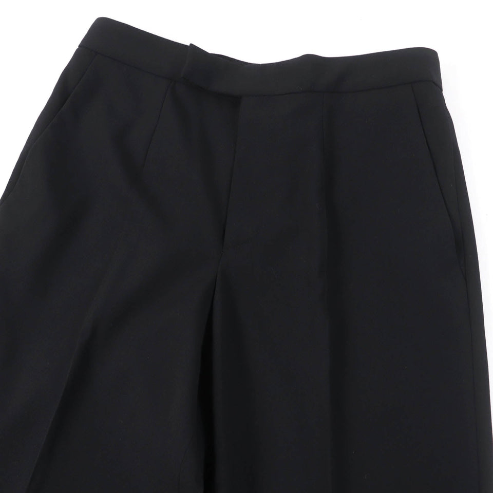 Gucci Pants Main: 95% wool, Main: 5% polyurethane, Lining: 100% rayon, Part: leather black Women 38
