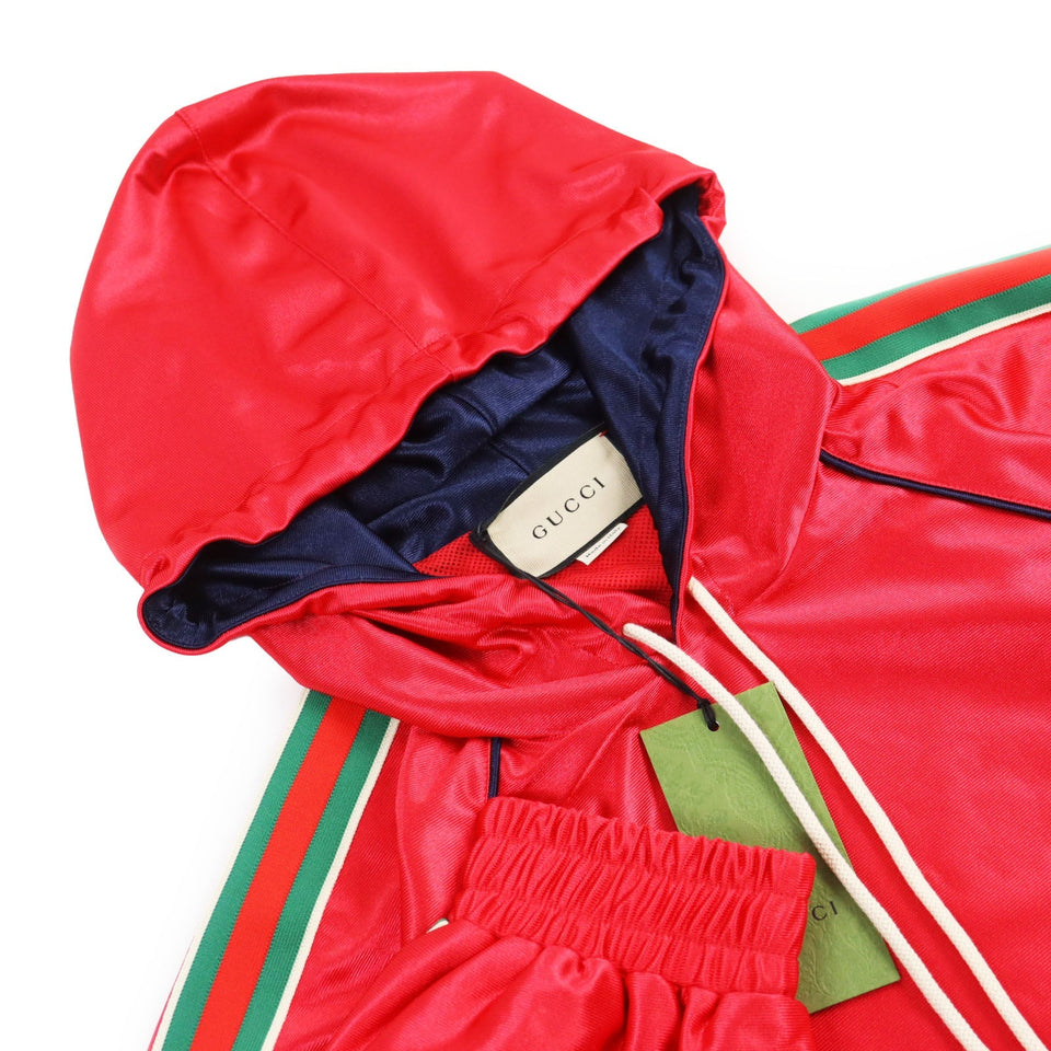 Gucci Hoodie 653373 Outer: 100% polyester, Part: 100% polyamide (nylon), Part: 100% polyester, Lining: 100% polyamide (nylon) Red mens M