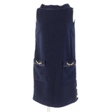 Gucci one piece 652725 Main: 90% wool, Main: 10% nylon, Part: 49% acetate, Part: 45% acrylic, Part: 6% polyester, Lining: 73% acetate, 27% silk Navy Women 36
