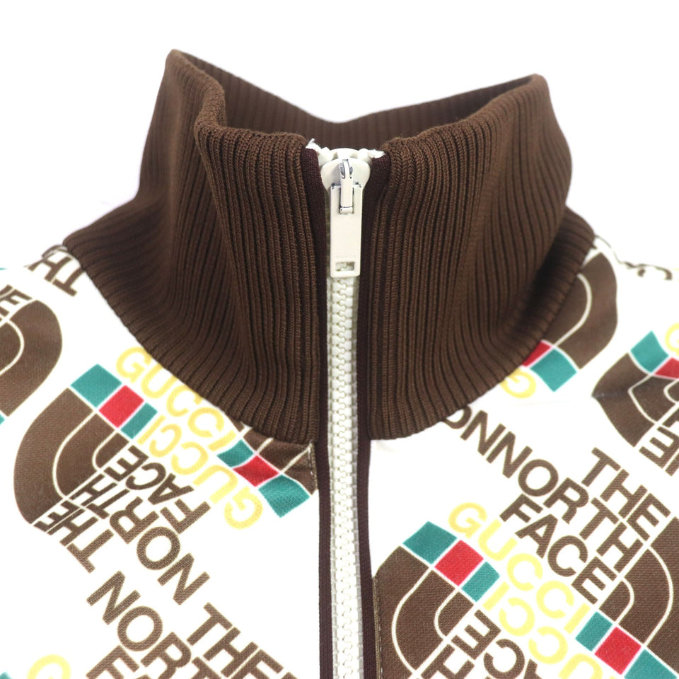 Gucci Track jacket 651321 Outer: 55% polyester, Outer: 45% cotton, Lining: 100% polyester, Part: 93% polyester, Part: 5% nylon, : 2% polyurethane Brown white mens XS