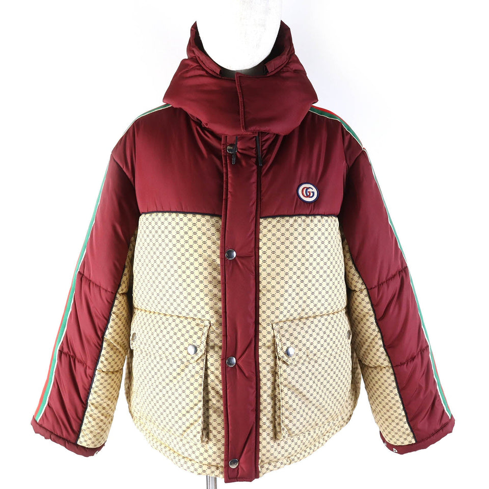 Gucci Jacket 663279 Main: 100% nylon, Filling: 100% polyester, Part: 100% polyester, Lining: 100% nylon Bordeaux Beige type PARACHUTE NYLON PADDED GG Women 38