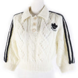 Gucci knit 713023 Outer: 67% mohair, Outer: 28% nylon, Outer: 5% wool, Part: 63% mohair, Part: 29% nylon, : 7% wool, 3% polyurethane Embroidery: 67% mohair, 28% nylon, 5% wool Inner: 75% acetate, 25% silk white Women XS