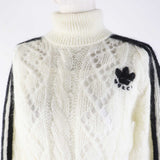 Gucci knit 713023 Outer: 67% mohair, Outer: 28% nylon, Outer: 5% wool, Part: 63% mohair, Part: 29% nylon, : 7% wool, 1% polyurethane Embroidery: 67% mohair, 28% nylon, 5% wool Inner: 75% acetate, 25% silk white Women XS
