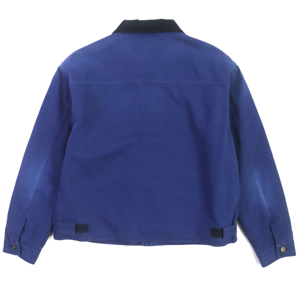 Gucci Blouson 709636 XDB39 cotton blue Padded jacket Corduroy collar, GG check pattern on the back 48
