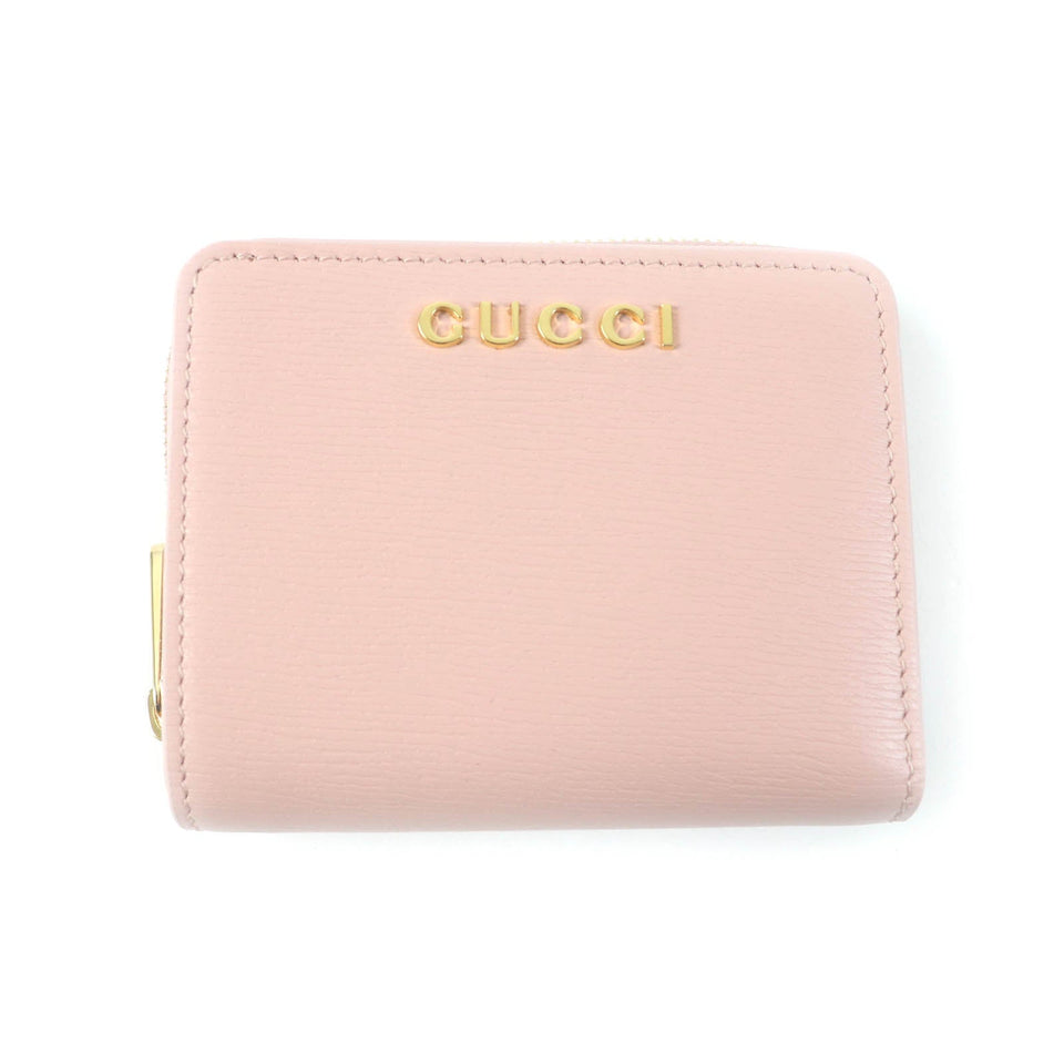 Gucci Bifold Wallet 772639 Main: Leather Light pink Script Mini Wallet Women