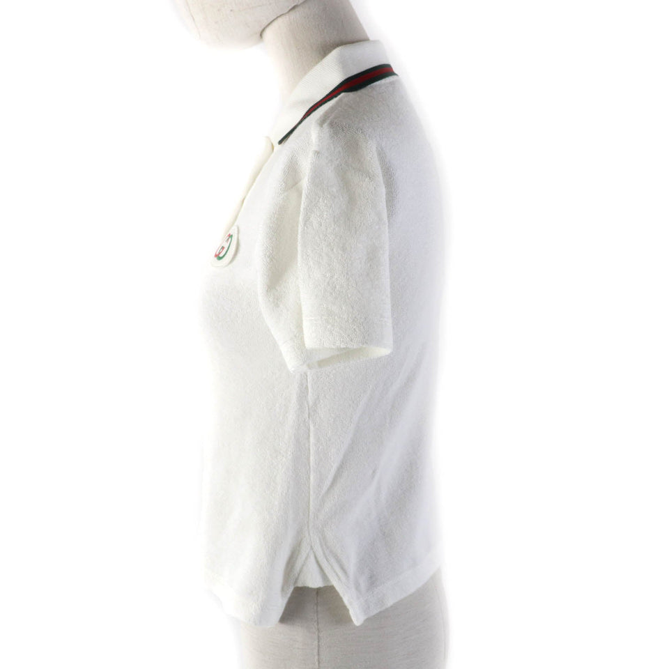 Gucci Short sleeve polo shirt 599122 Main: 100% cotton, Part: 84% cotton, Part: 16% polyester, Part: 100% polyester white Women XS