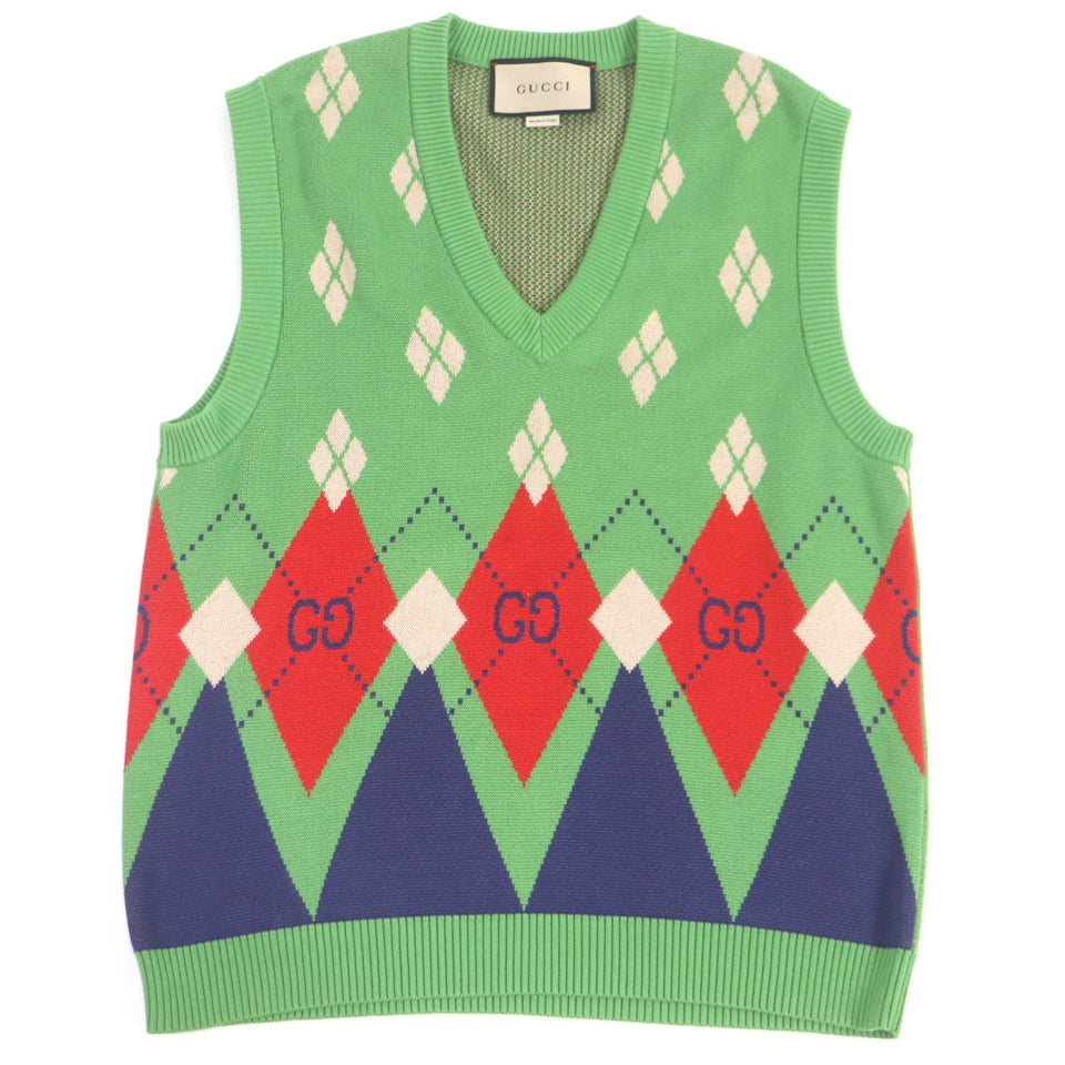 Gucci Vest 653841 Main: 100% cotton, part: 97% cotton, part: 2% nylon, part: 1% polyurethane green mens S