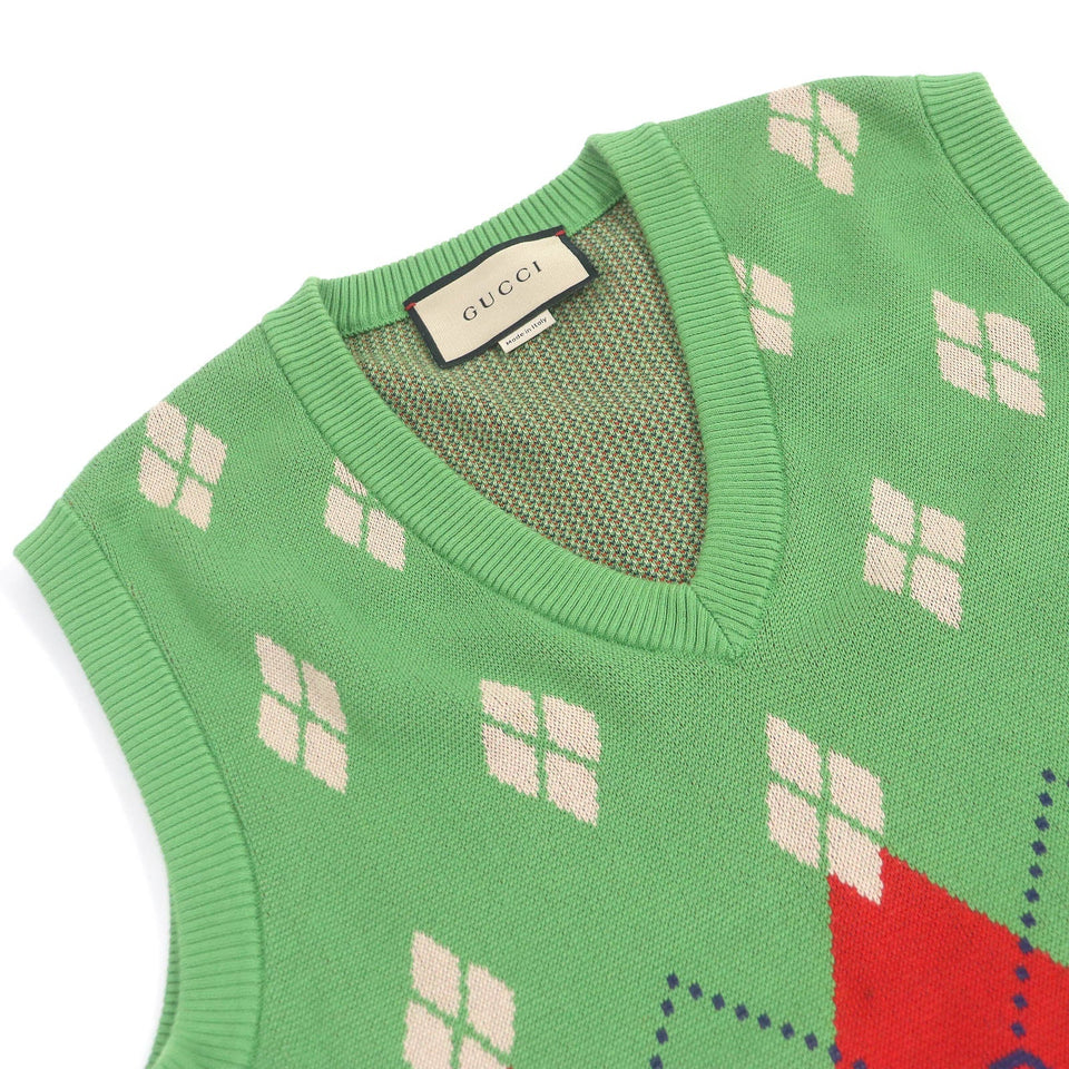 Gucci Vest 653841 Main: 100% cotton, part: 97% cotton, part: 2% nylon, part: 1% polyurethane green mens S