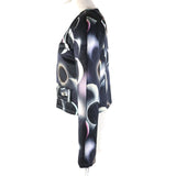 Chanel COCO Mark Button Print Jacket Black 34