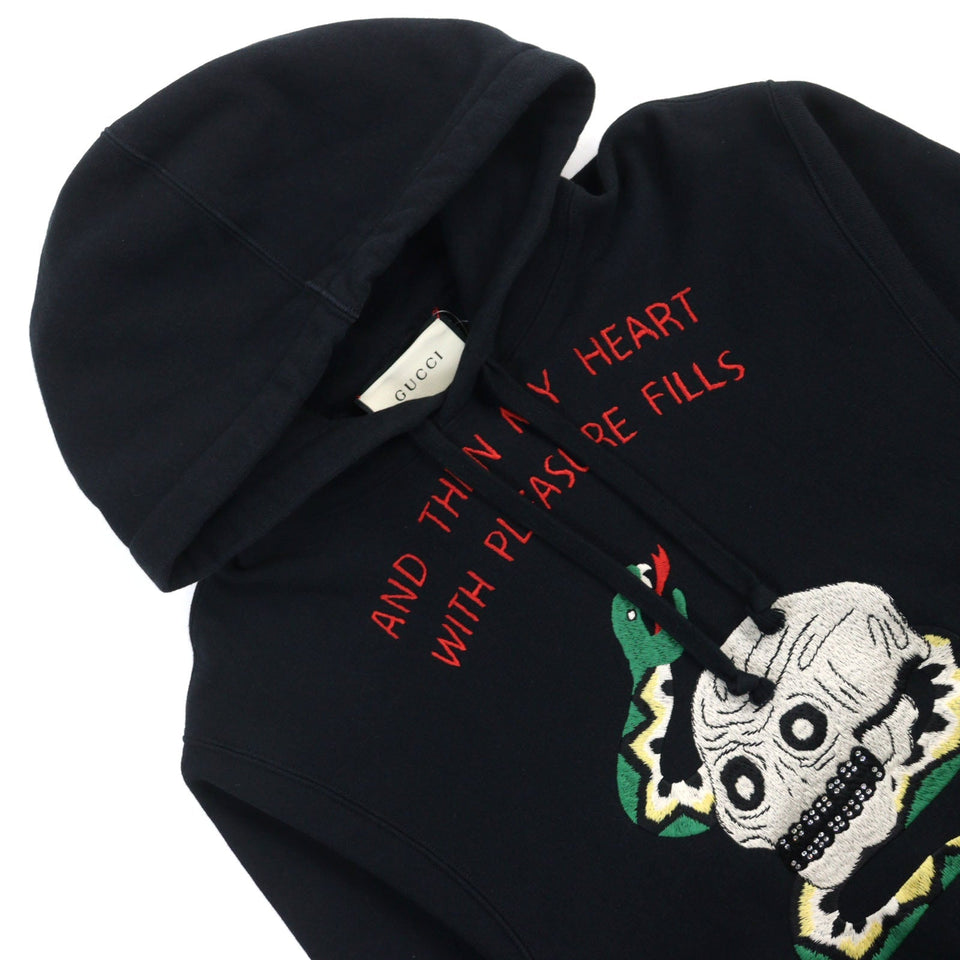 Gucci Hoodie 569828 Outer: 100% cotton, Part: 100% polyester Black type mens XS
