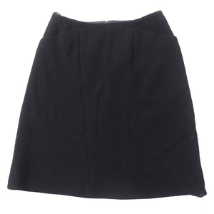 Chanel Vintage Wool Tweed Skirt Black 36