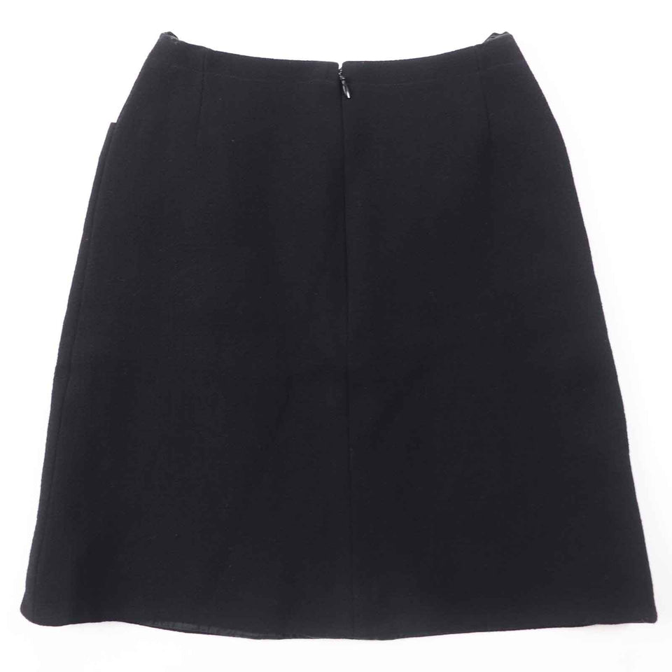 Chanel Vintage Wool Tweed Skirt Black 36