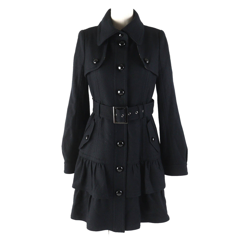 Burberry BLUE LABEL coat Outer: 100% wool, Lining: Cupra, Lining: Polyester, Sleeve lining: Polyester black Women 38