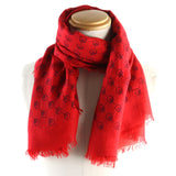 Gucci scarf 453225 Main: 85% rayon, Main: 15% silk Red black mens