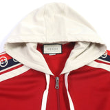 Gucci Track jacket 575758 Outer: 55% polyester, Outer: 45% cotton, Part: 84% polyester, Part: 14% nylon, Part: 2% polyurethane Red beige Interlocking G mens XL