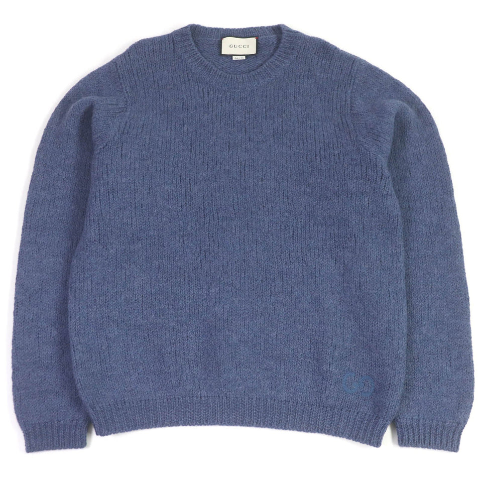 Gucci knit 636327 Main: 100% wool, part: 50% acrylic, part: 50% wool blue mens XL