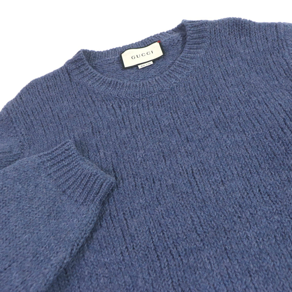 Gucci knit 636327 Main: 100% wool, part: 50% acrylic, part: 50% wool blue mens XL
