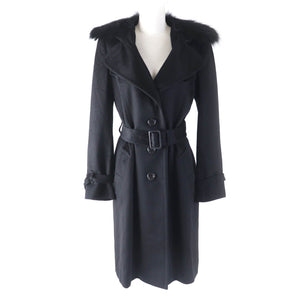 Burberry LONDON coat FN344-925-09 Outer: 87% wool, Outer: 13% cashmere, Part: leather, Lining: cupra, Fur: fox black Women 38