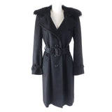 Burberry LONDON coat FN344-925-09 Outer: 87% wool, Outer: 13% cashmere, Part: leather, Lining: cupra, Fur: fox black Women 38