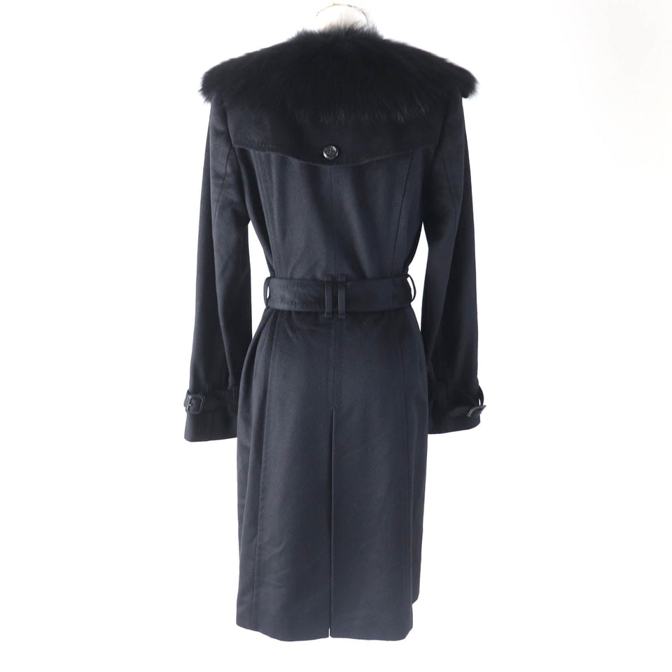 Burberry LONDON coat FN344-925-09 Outer: 87% wool, Outer: 13% cashmere, Part: leather, Lining: cupra, Fur: fox black Women 38