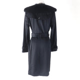 Burberry LONDON coat FN344-925-09 Outer: 87% wool, Outer: 13% cashmere, Part: leather, Lining: cupra, Fur: fox black Women 38