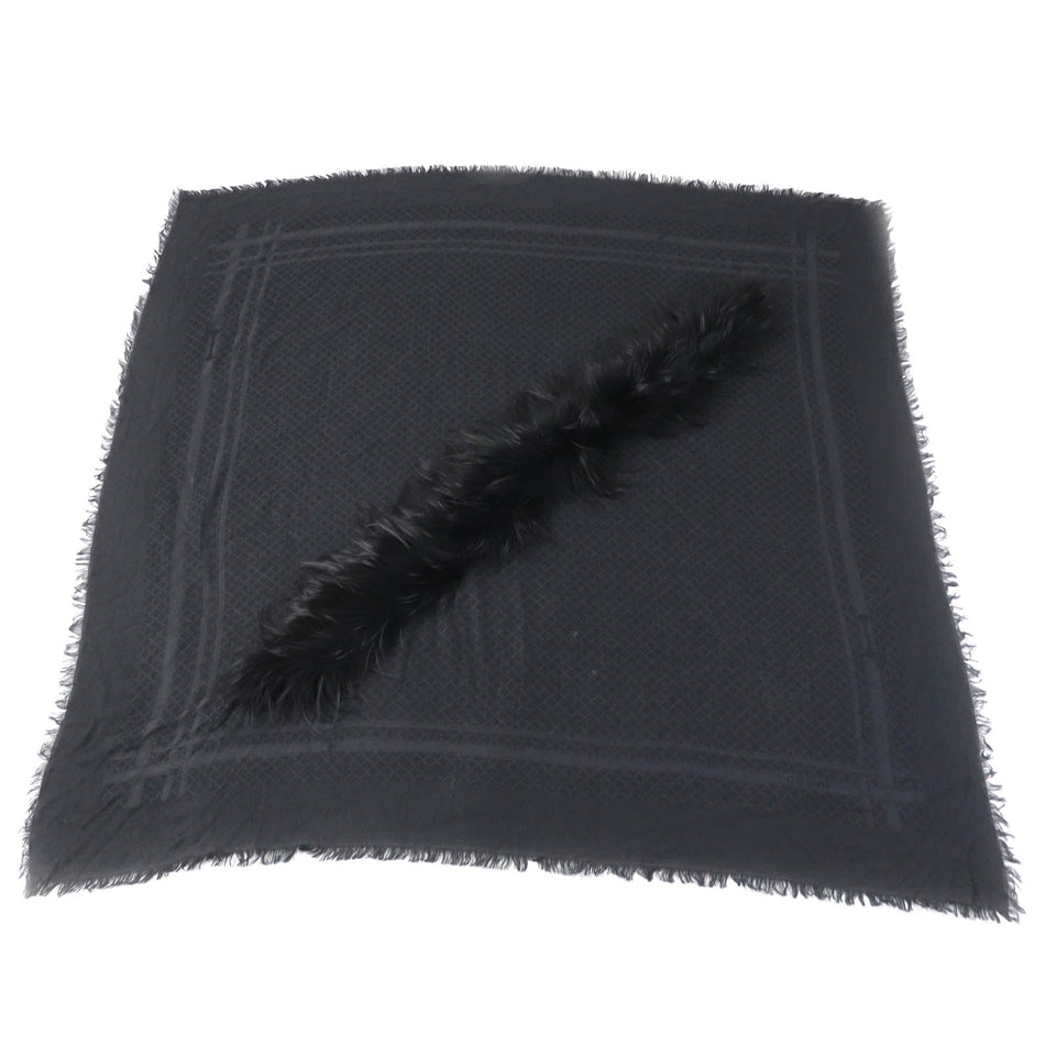Gucci Stall 355468 Main: 65% silk, Main: 35% wool, Part: fox black Women