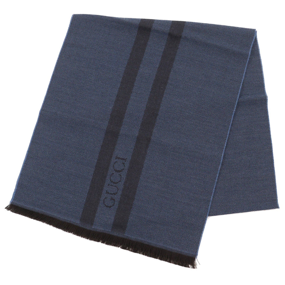 Gucci Scarf Main: 100% wool Navy mens